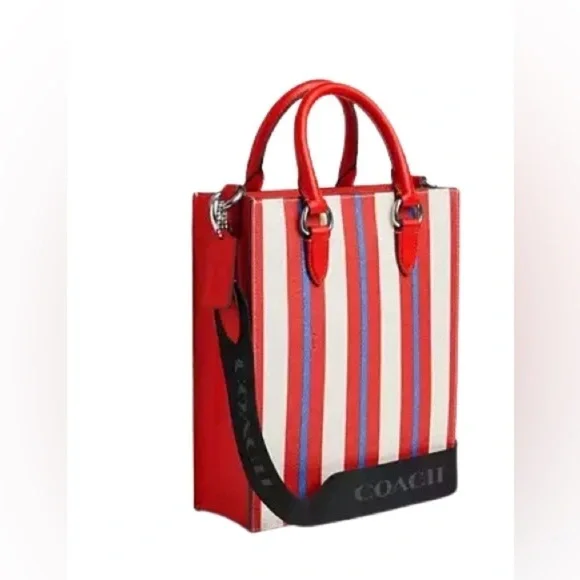 CoachDYLAN TOTE BAG WITH STRIPE PRINT